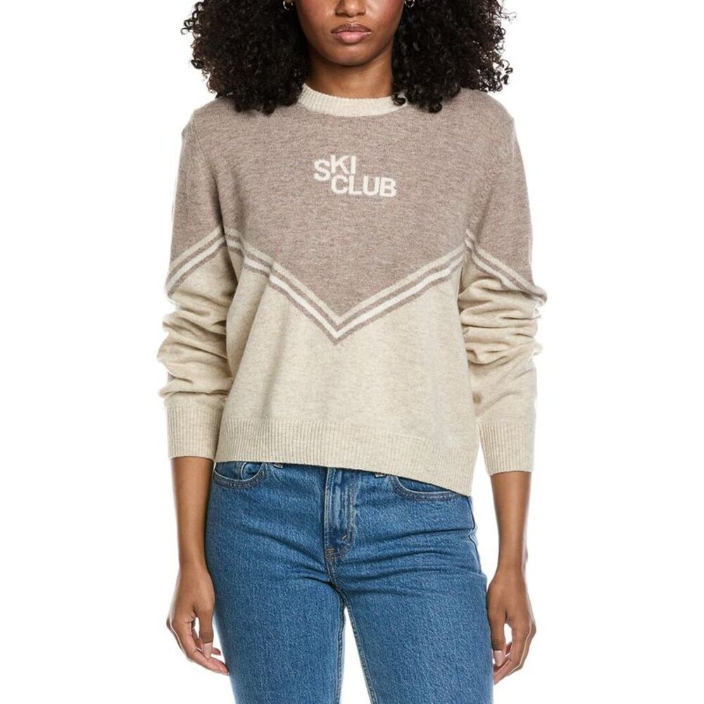 Brodie Cashmere Womens Ski Club Wool & Cashmere-Blend Sweater, Blue